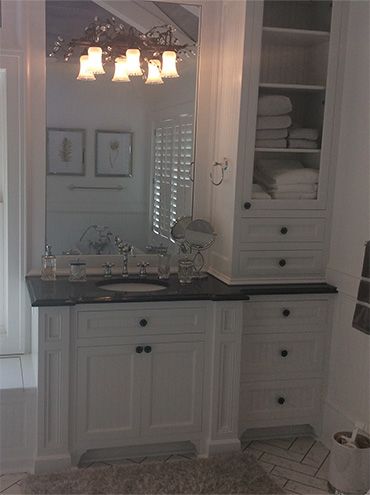 Bathroom vanity install by Sun Coast Builders